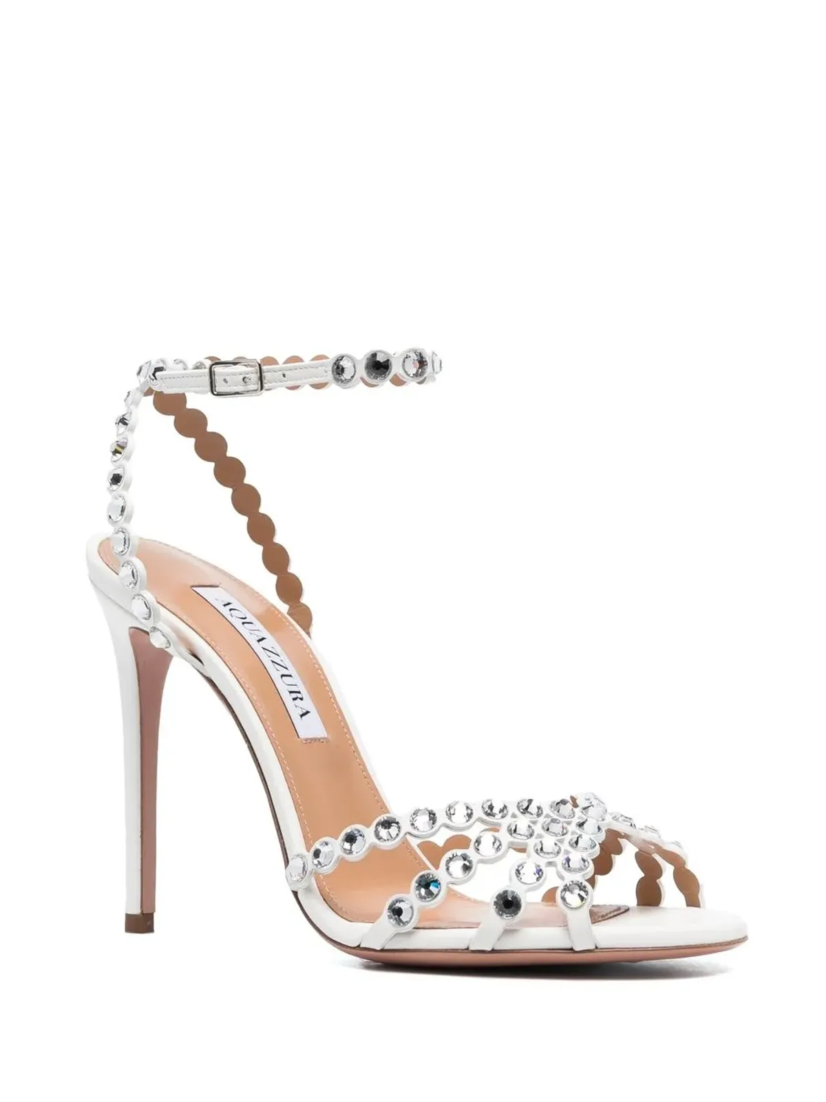 Aquazzura Tequila クリスタル装飾サンダル（ホワイト） - 画像2