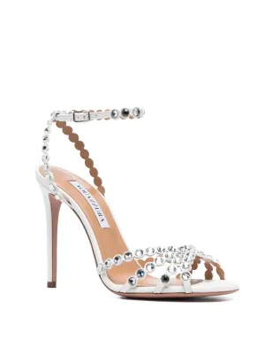 Aquazzura Tequila クリスタル装飾サンダル（ホワイト） - サムネイル2