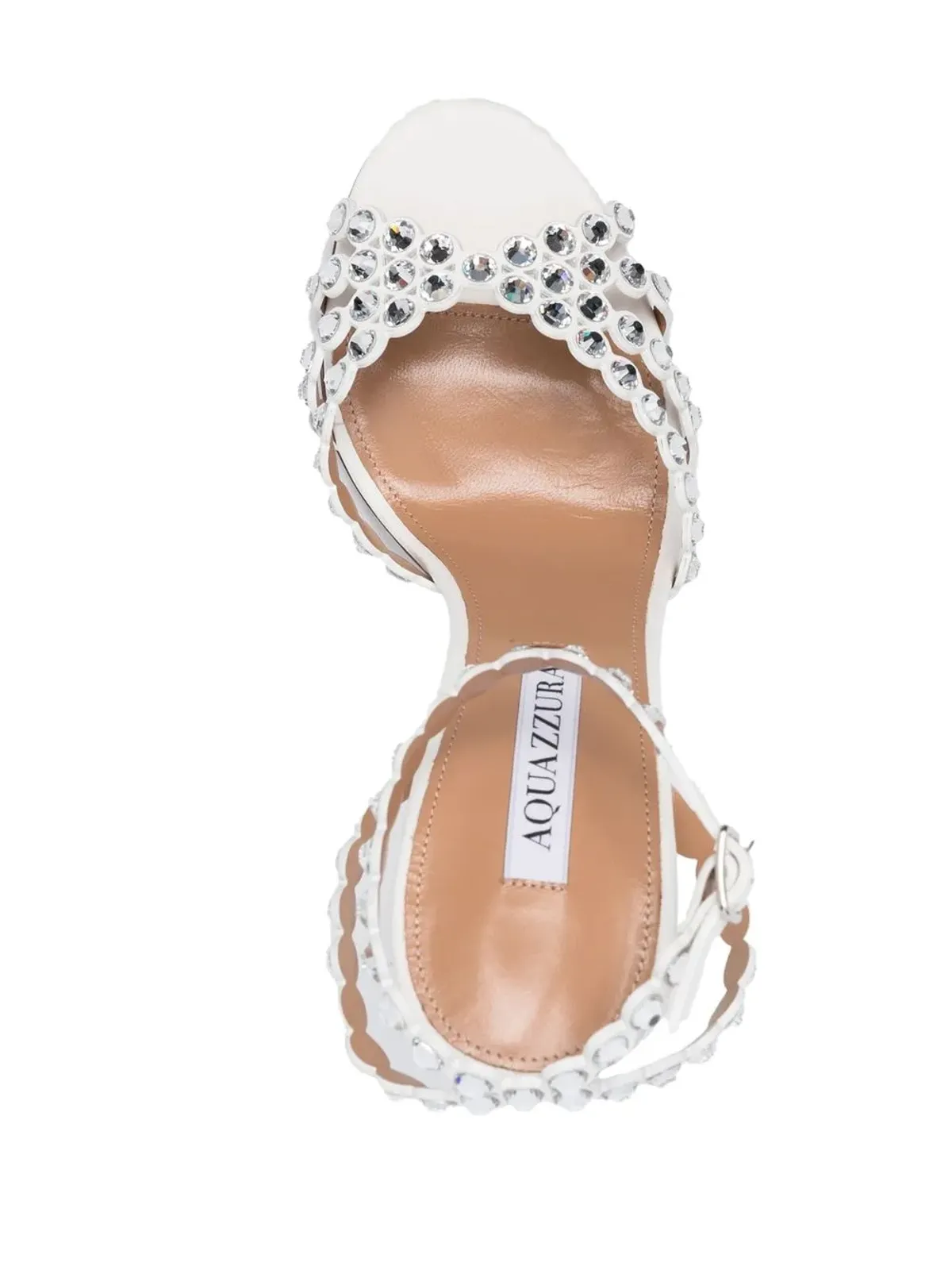Aquazzura Tequila クリスタル装飾サンダル（ホワイト） - 画像4