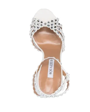 Aquazzura Tequila クリスタル装飾サンダル（ホワイト） - サムネイル4