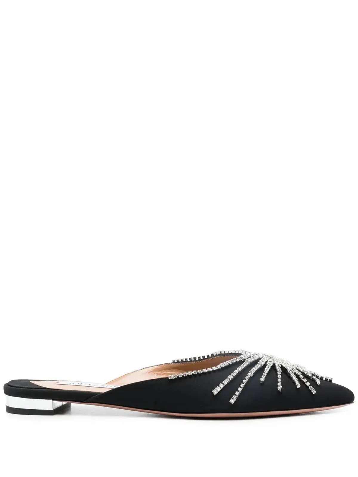 Aquazzura サンシャイン クリスタル装飾フラットミュール - 画像1