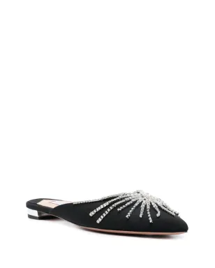 Aquazzura サンシャイン クリスタル装飾フラットミュール - サムネイル2