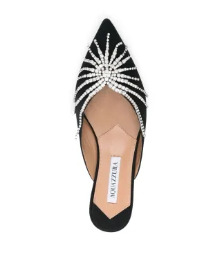 Aquazzura サンシャイン クリスタル装飾フラットミュール - サムネイル4