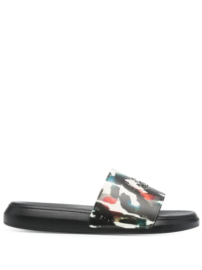 Alexander McQueen Alexander McQueen グラフィック ロゴ プリント プールスライドの商品画像