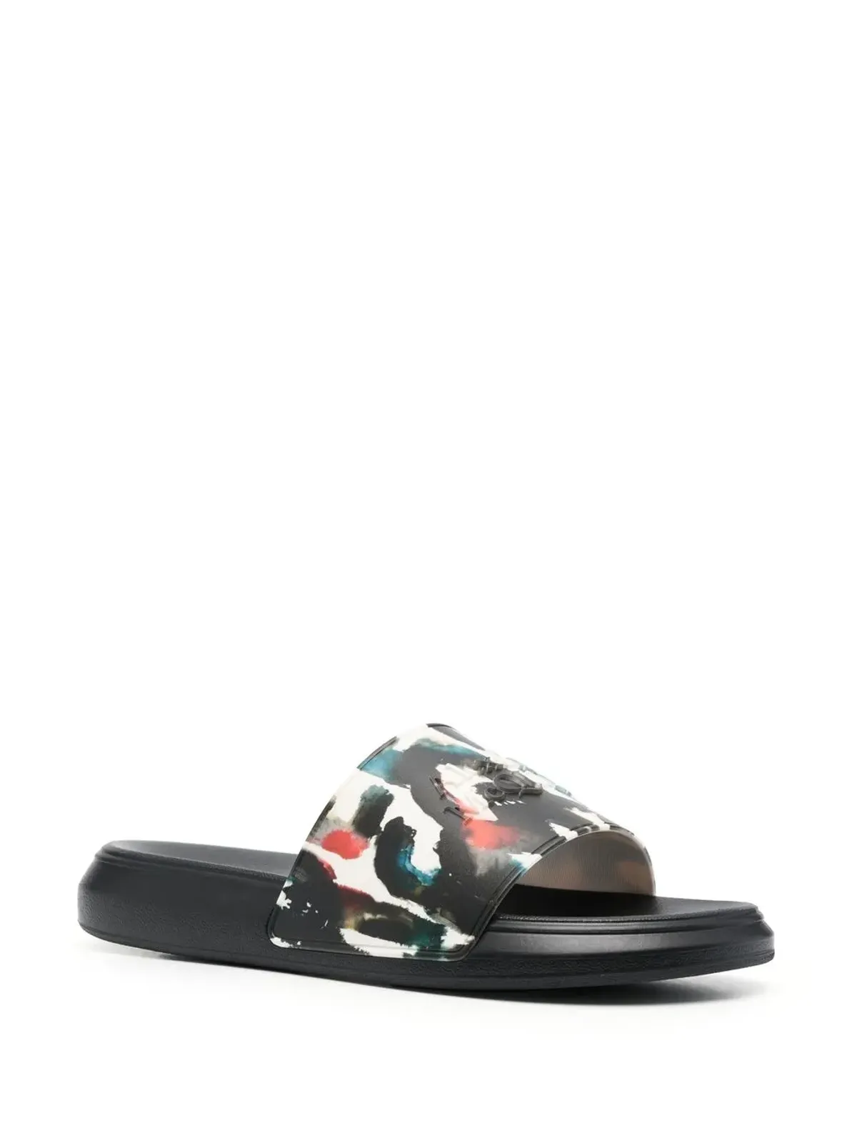 Alexander McQueen グラフィック ロゴ プリント プールスライド - 画像2