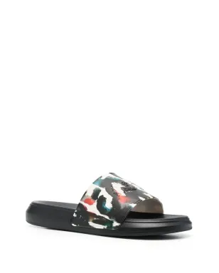 Alexander McQueen グラフィック ロゴ プリント プールスライド - サムネイル2