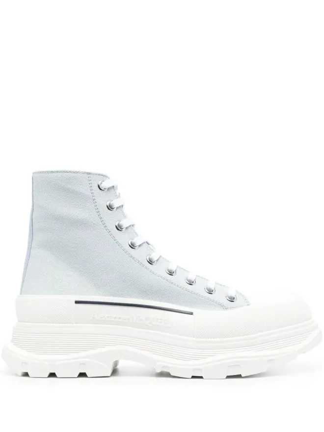 Alexander McQueen Alexander McQueen トレッドスリック キャンバス ブーツ - ブルーの商品画像
