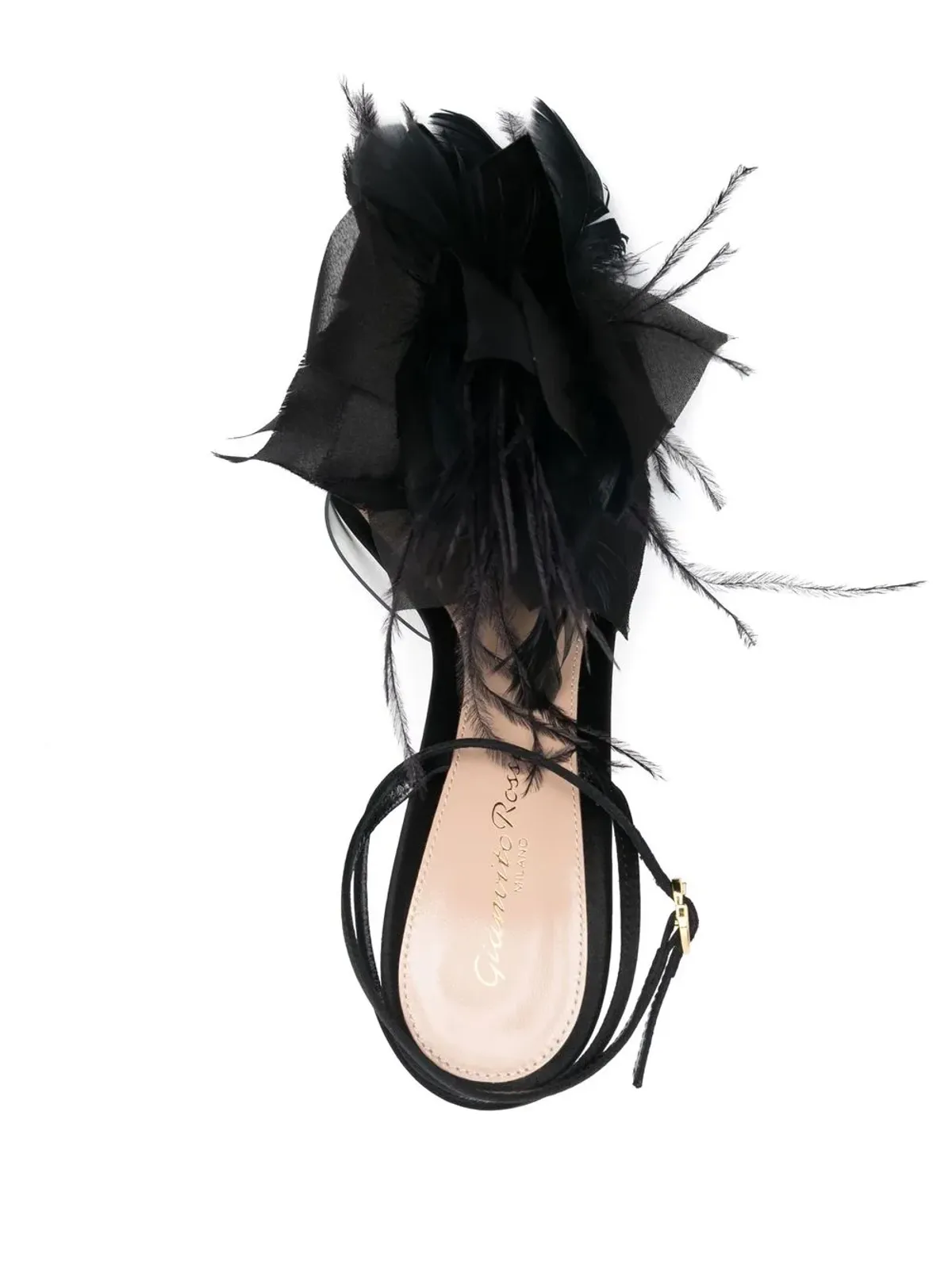 Gianvito Rossi ヤネス 105mm 羽毛装飾サンダル - 画像4