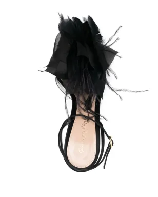 Gianvito Rossi ヤネス 105mm 羽毛装飾サンダル - サムネイル4