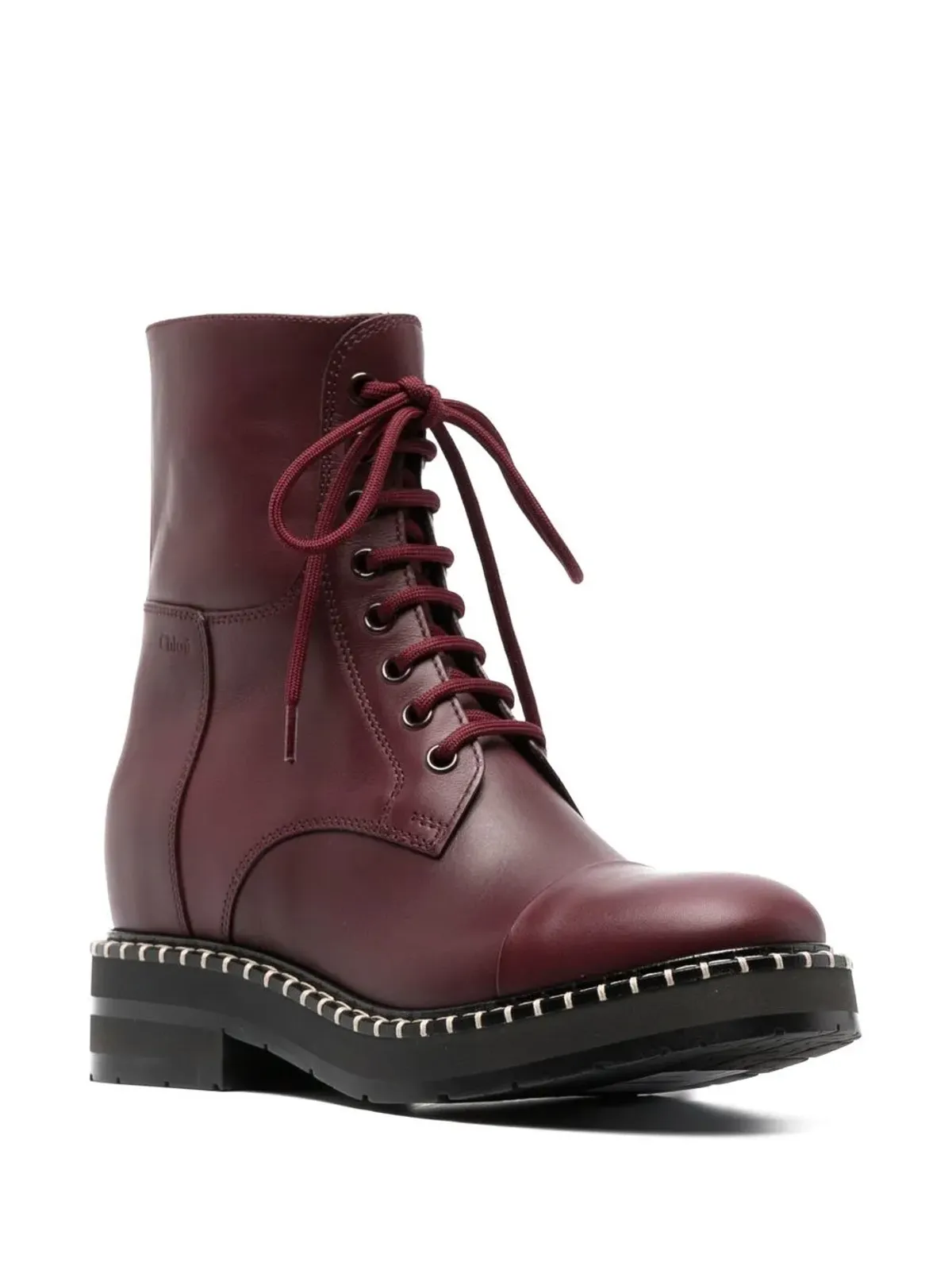 Chloé Noua レースアップ レザーブーツ - 画像2