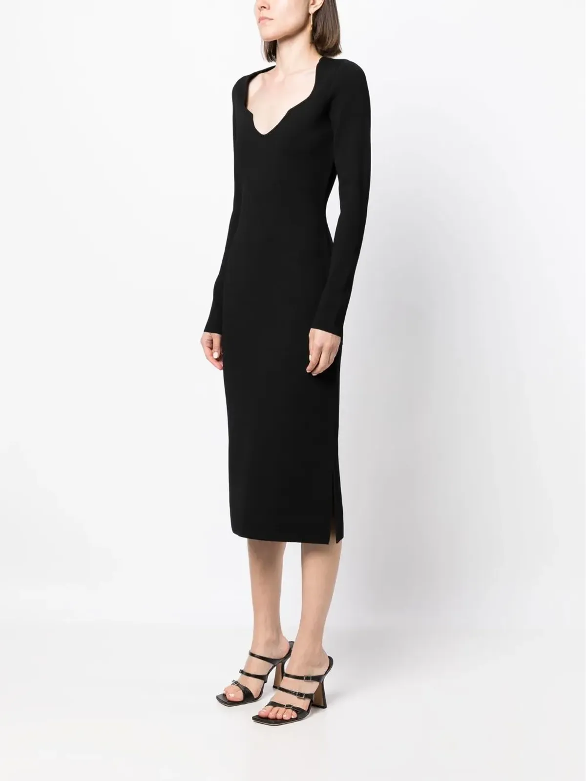 Veronica Beard Imka V-neck ドレス - ブラック - 画像3