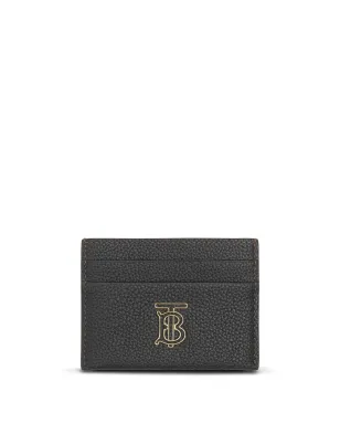 Burberry レザー ロゴプレート カードホルダー ブラック - サムネイル1