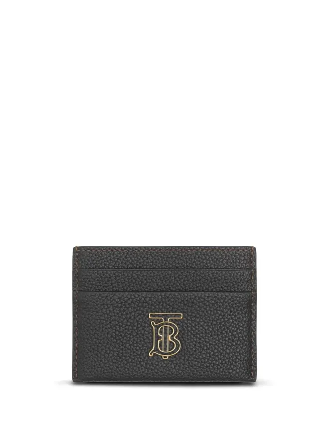 Burberry Burberry レザー ロゴプレート カードホルダー ブラックの商品画像