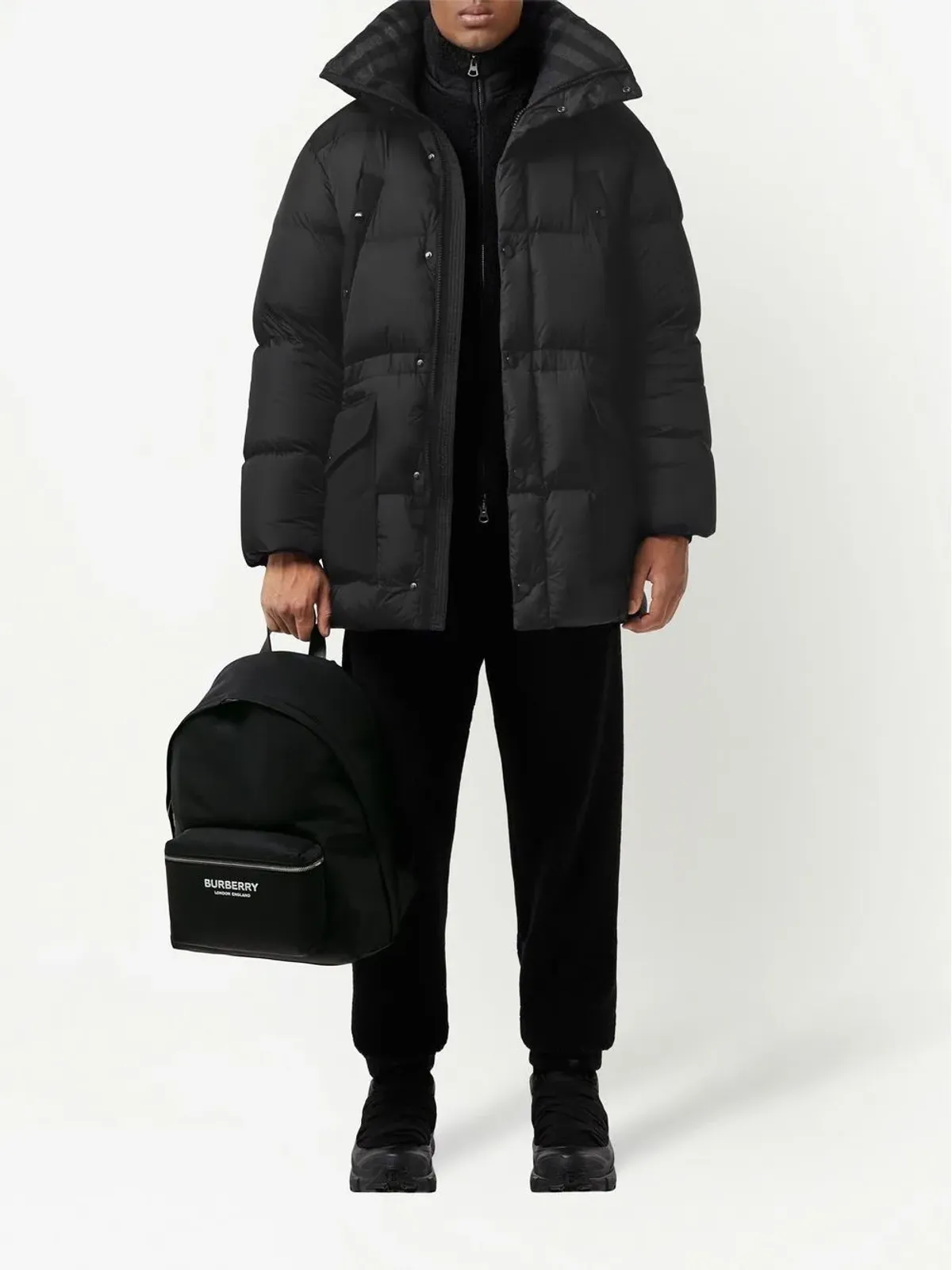 Burberry ロゴプリントのジップアラウンドバックパック - ブラック - 画像2
