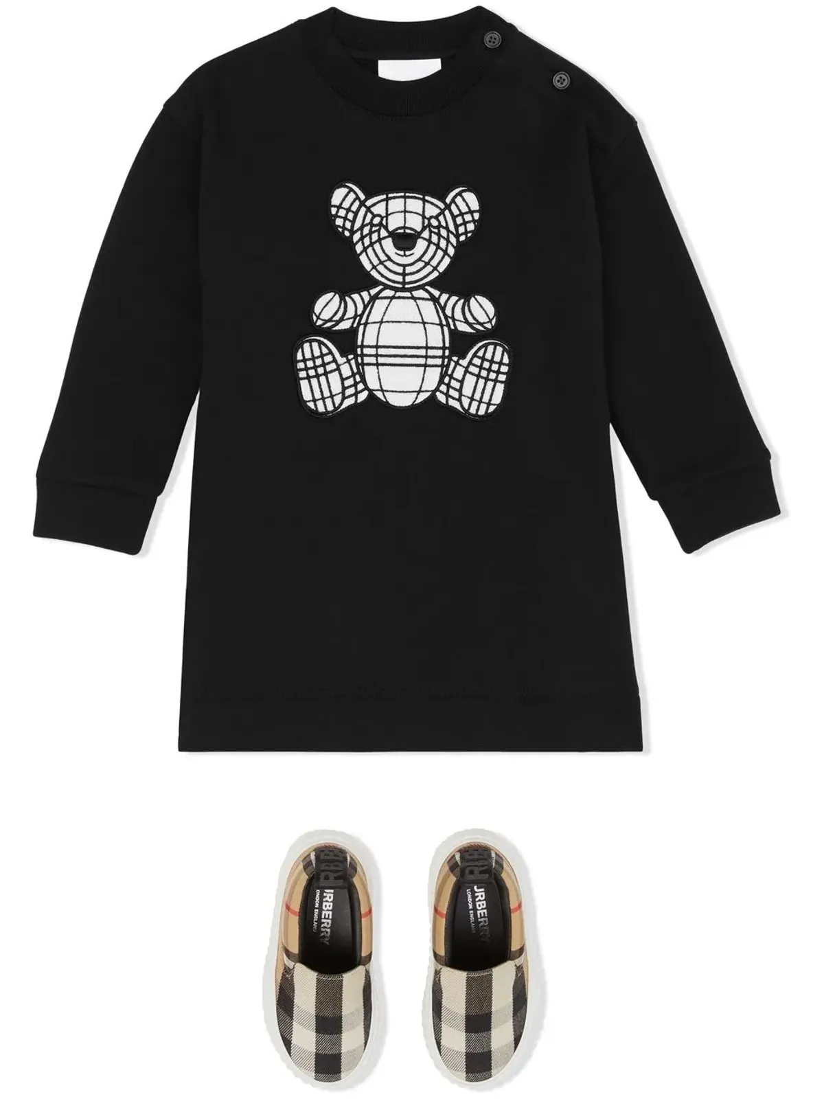 Burberry Kids 刺繍トーマスベアー セーター ドレス - 画像2
