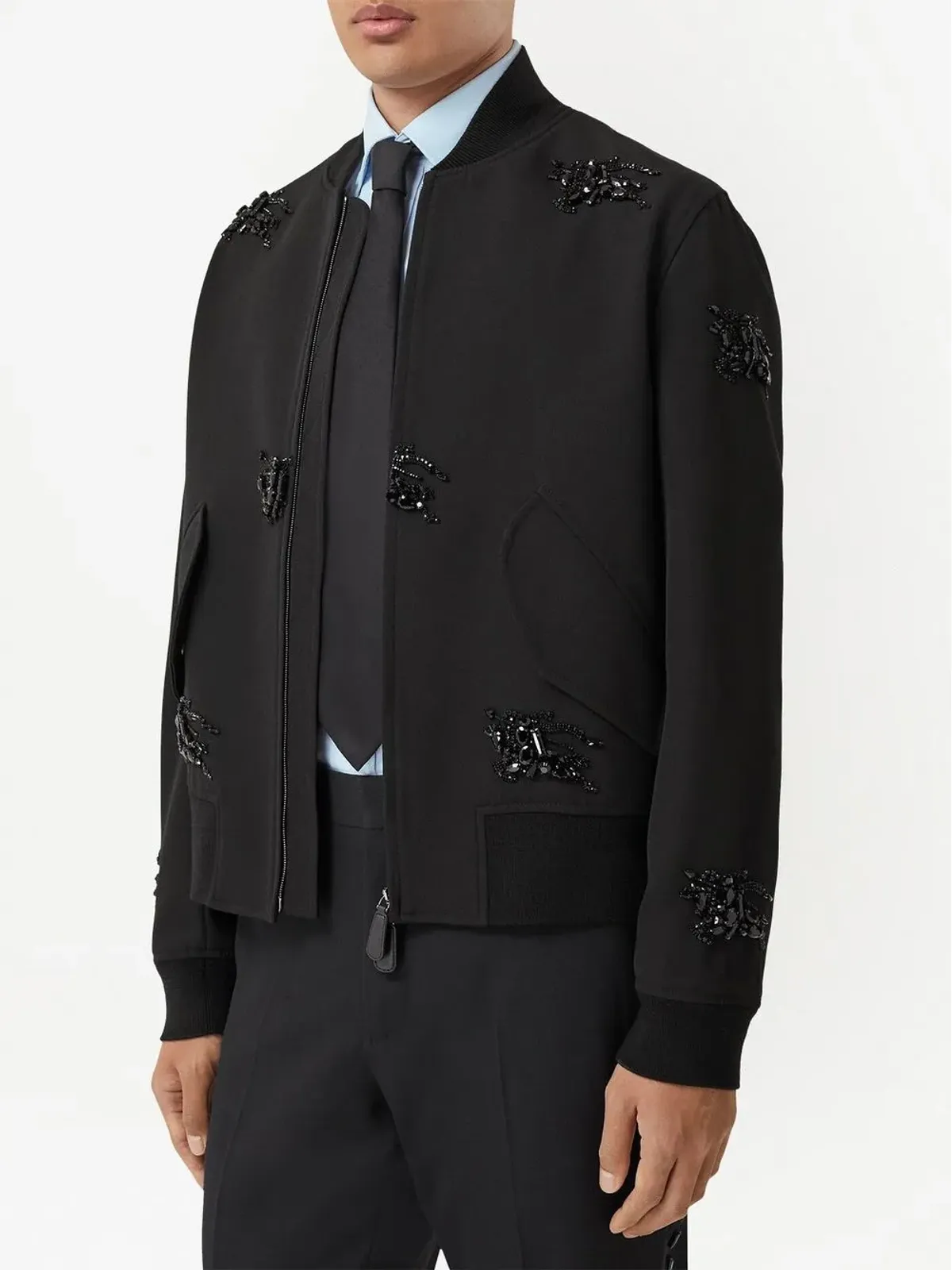 Burberry クリスタル装飾のハリントンジャケット - 画像3