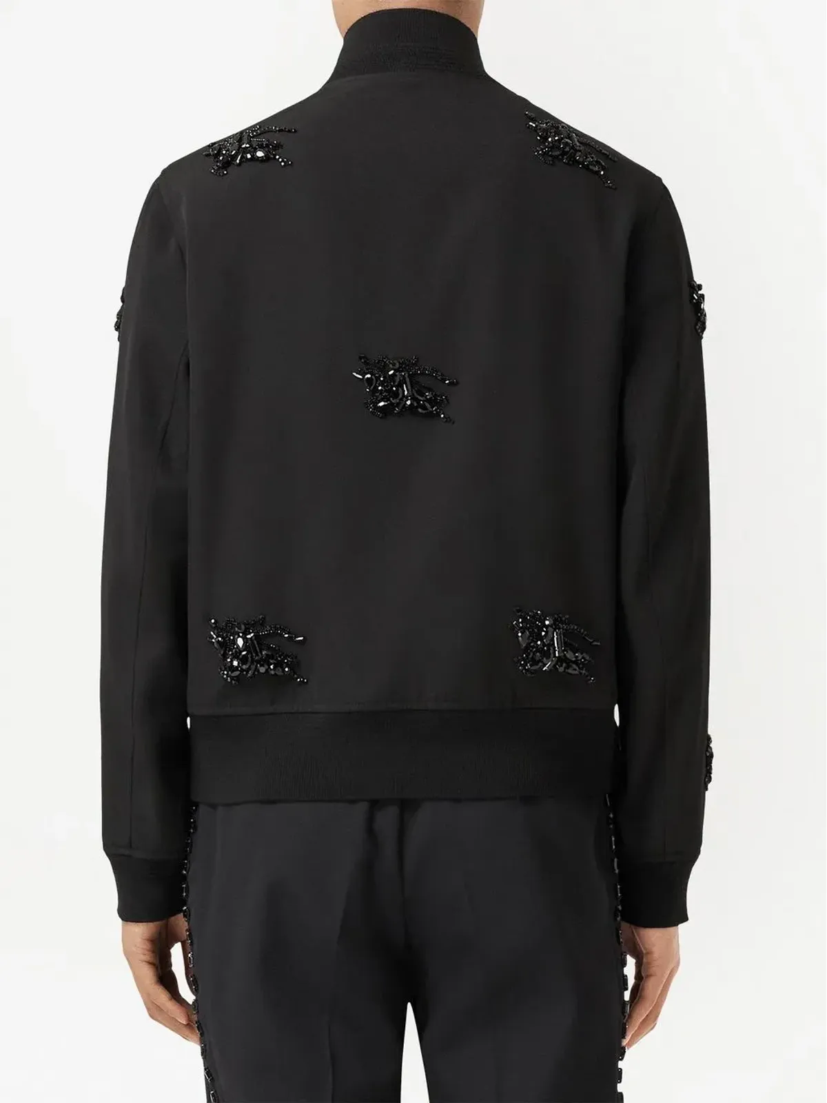 Burberry クリスタル装飾のハリントンジャケット - 画像4