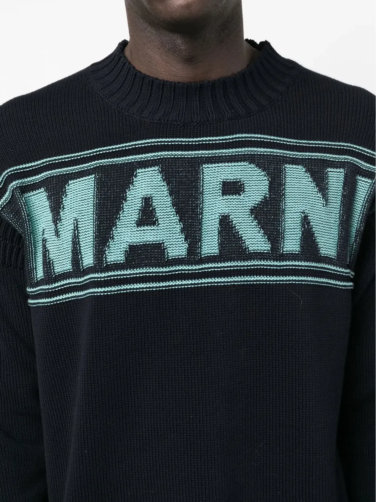 Marni ロゴ入りインターシャ コットン ジャンパー - 画像5