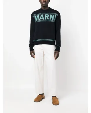Marni ロゴ入りインターシャ コットン ジャンパー - サムネイル2