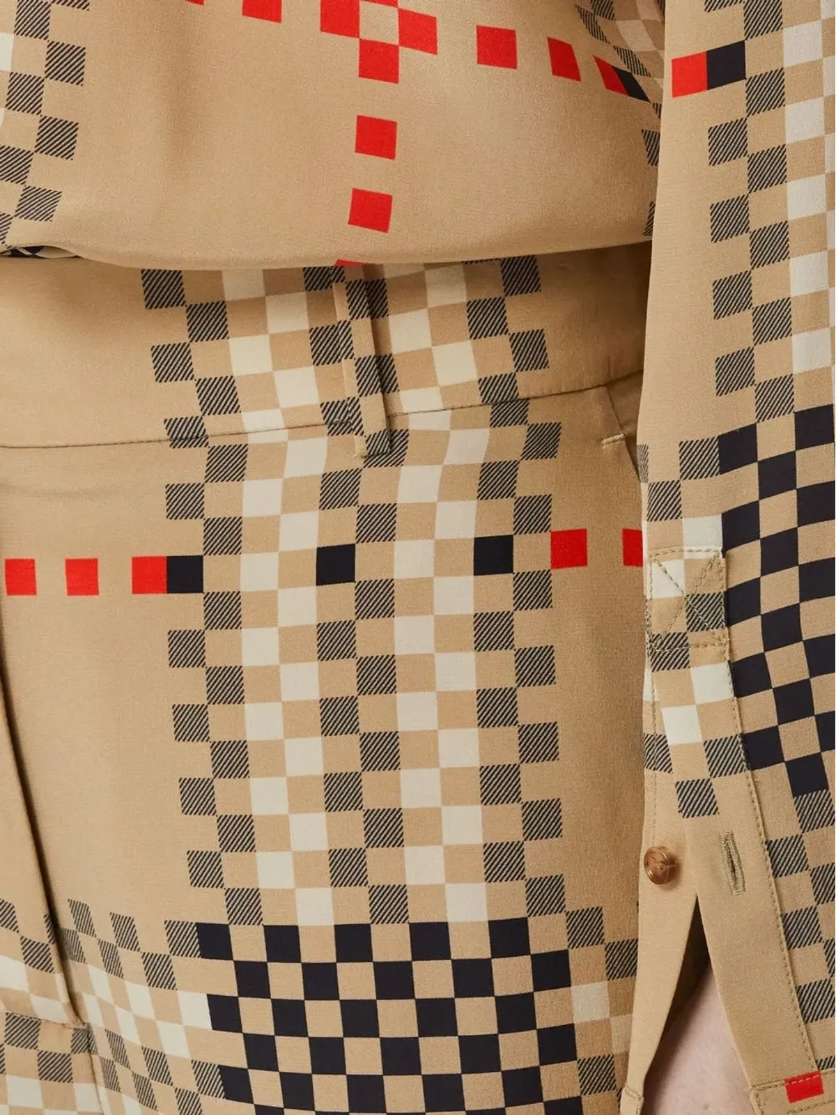Burberry ピクセルチェック ワイドレッグパンツ - 画像5
