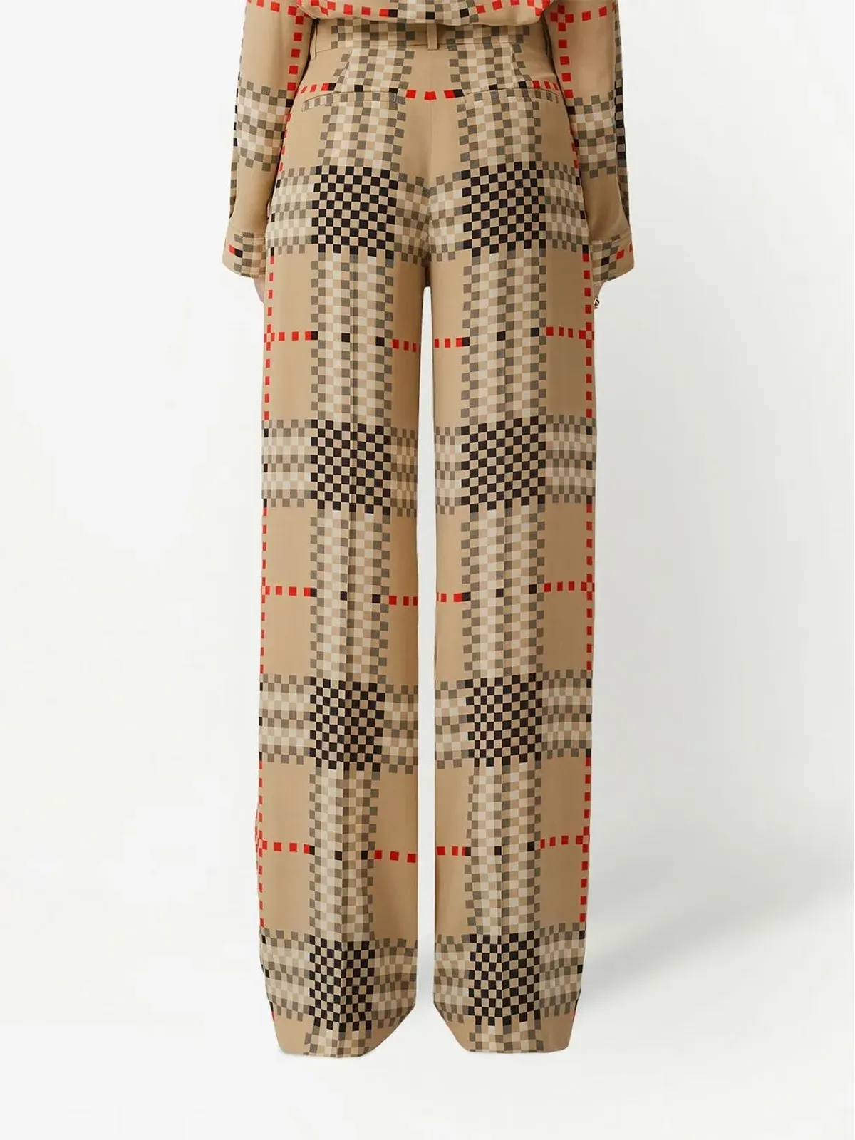 Burberry ピクセルチェック ワイドレッグパンツ - 画像4