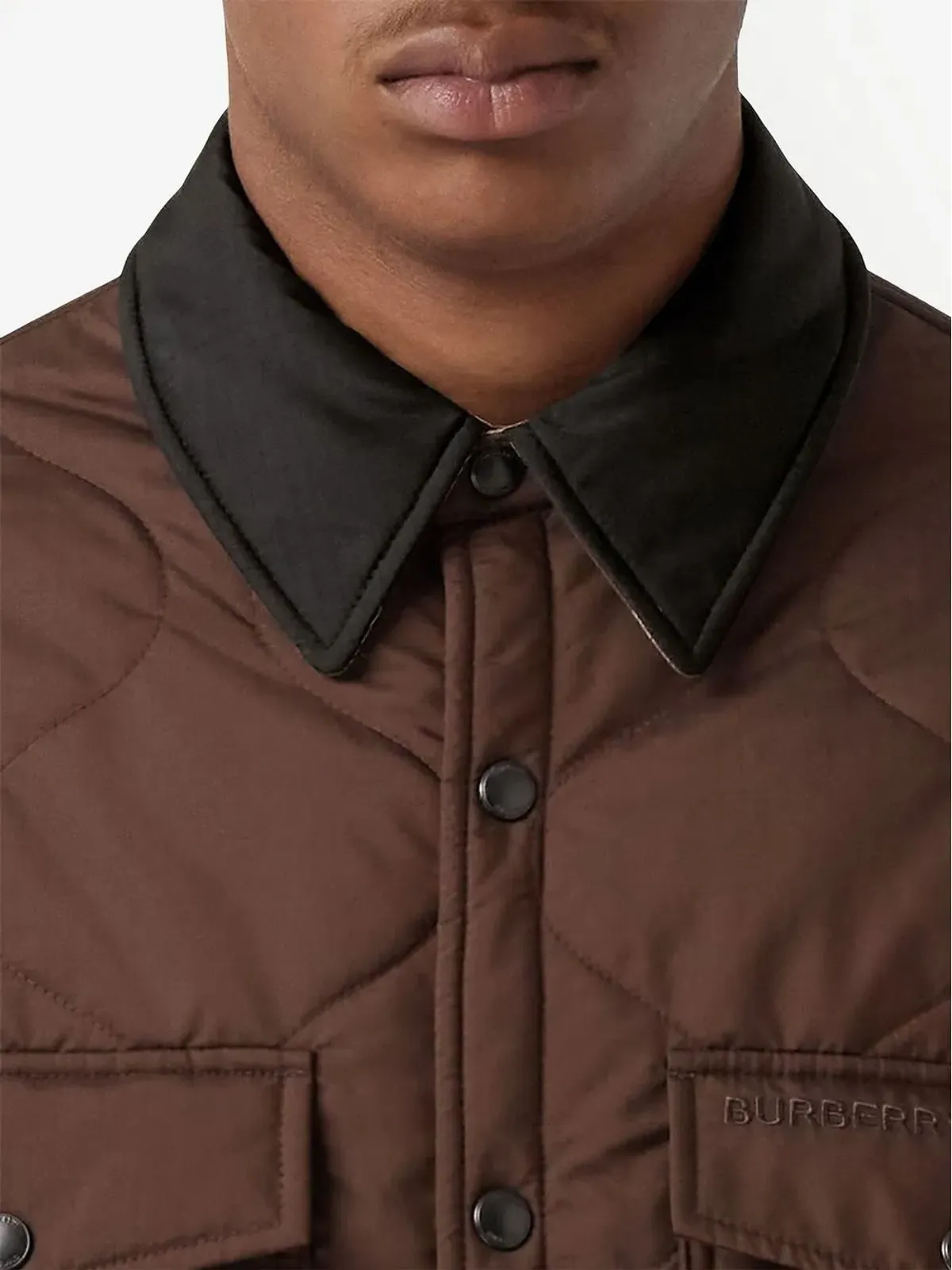 Burberry リバーシブル チェック柄キルティッド オーバーシャツ - 画像4