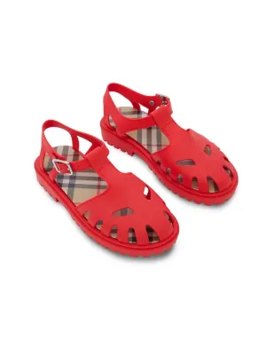 Burberry Kids Vintage Check-lined rubber sandals - Red - サムネイル3