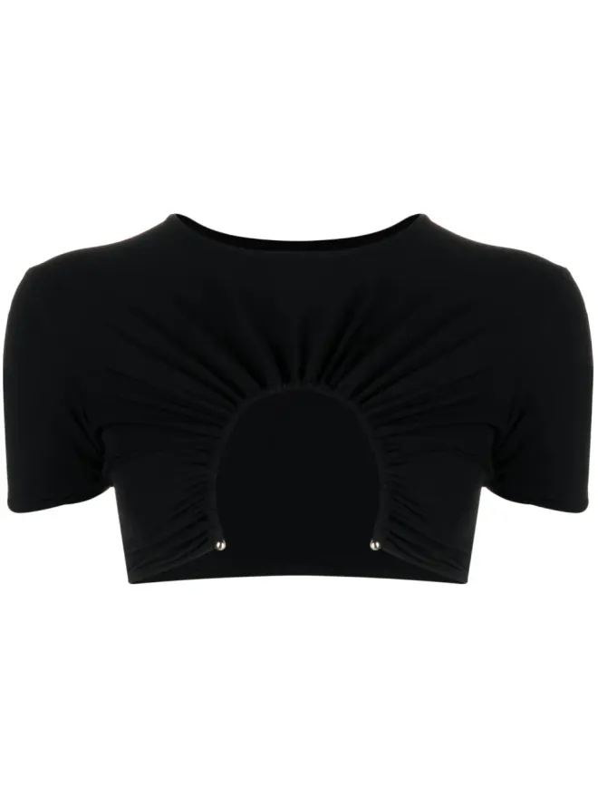 Christopher Esber Christopher Esber カットアウトクロップドTシャツの商品画像