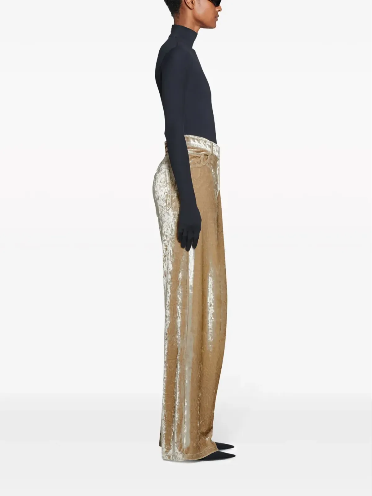 Balenciaga ベルベットのワイドレッグパンツ - 画像3