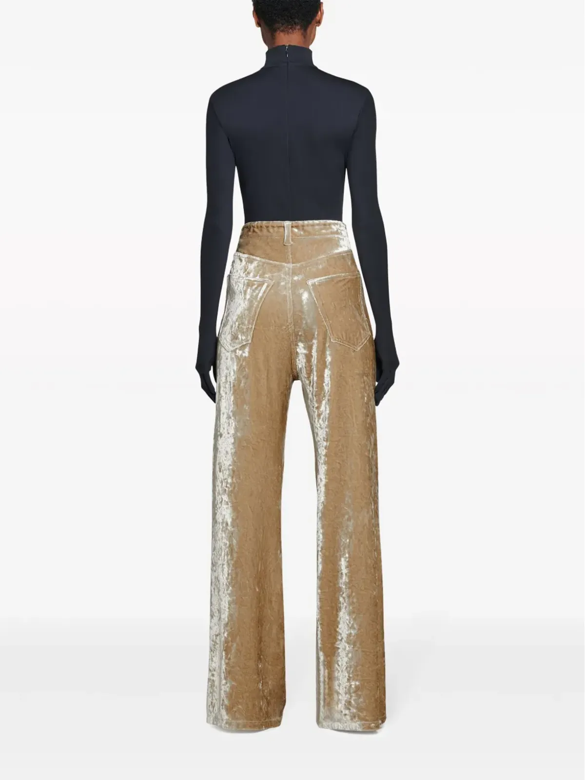 Balenciaga ベルベットのワイドレッグパンツ - 画像4