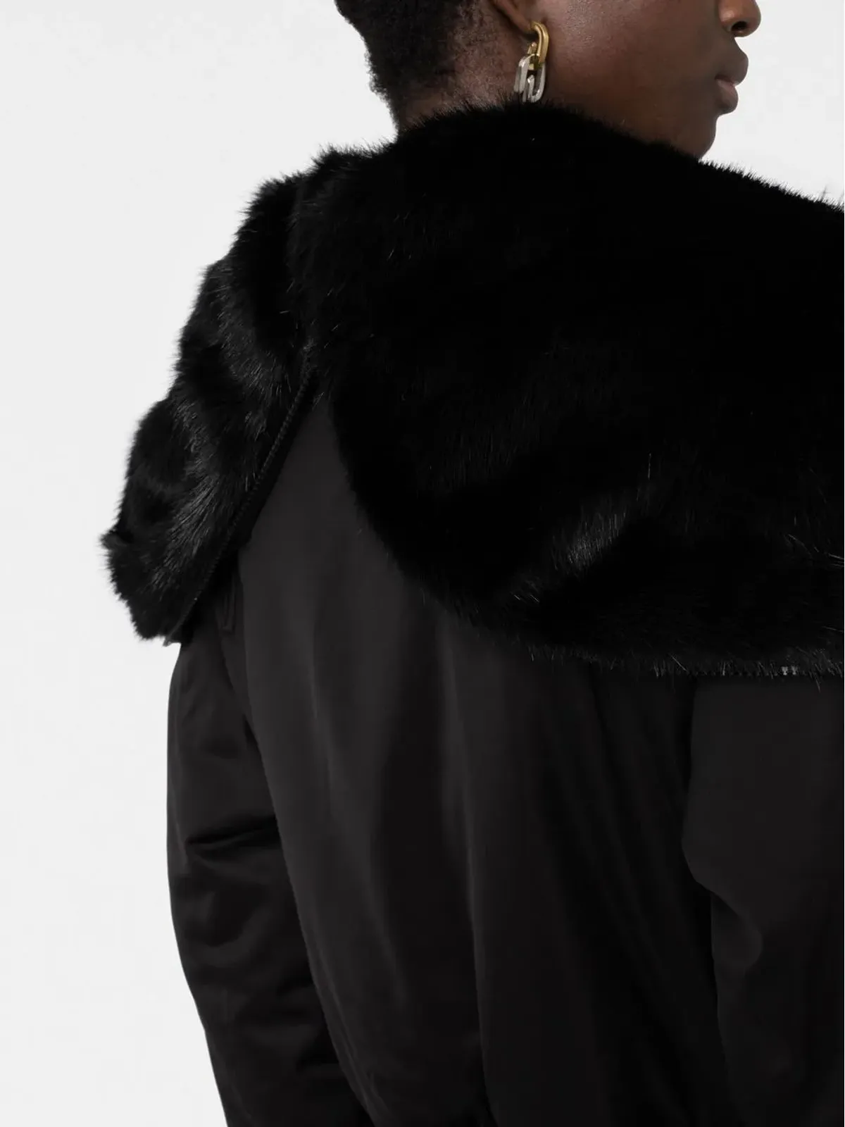 Saint Laurent フェイクファー・トリム付き クロップド ボンバージャケット - 画像5