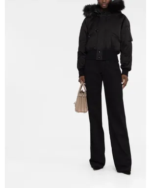 Saint Laurent フェイクファー・トリム付き クロップド ボンバージャケット - サムネイル2