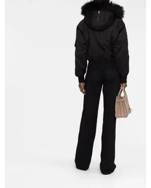 Saint Laurent フェイクファー・トリム付き クロップド ボンバージャケット - サムネイル4