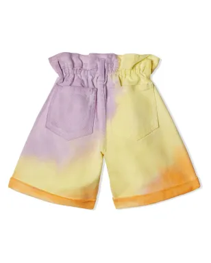 Off-White Kids ハイライズ Helvetica タイダイショーツ - イエロー - サムネイル2