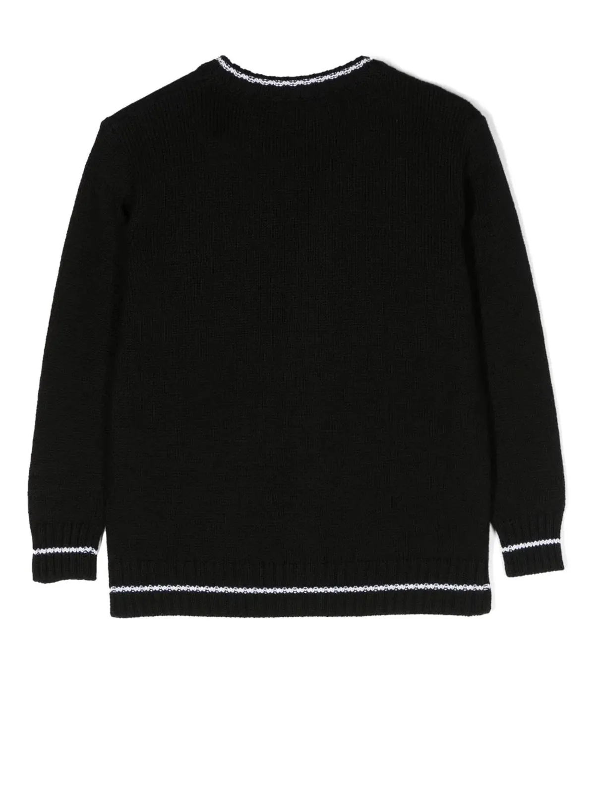 Off-White Kids OWパッチディテール編み込みカーディガン - ブラック - 画像2