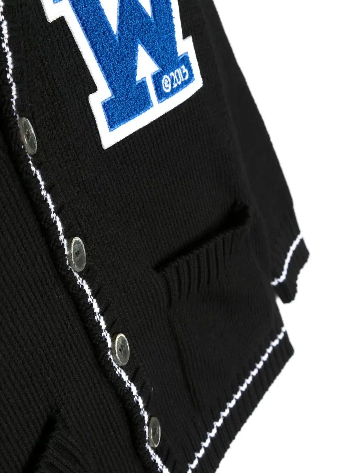 Off-White Kids OWパッチディテール編み込みカーディガン - ブラック - 画像3