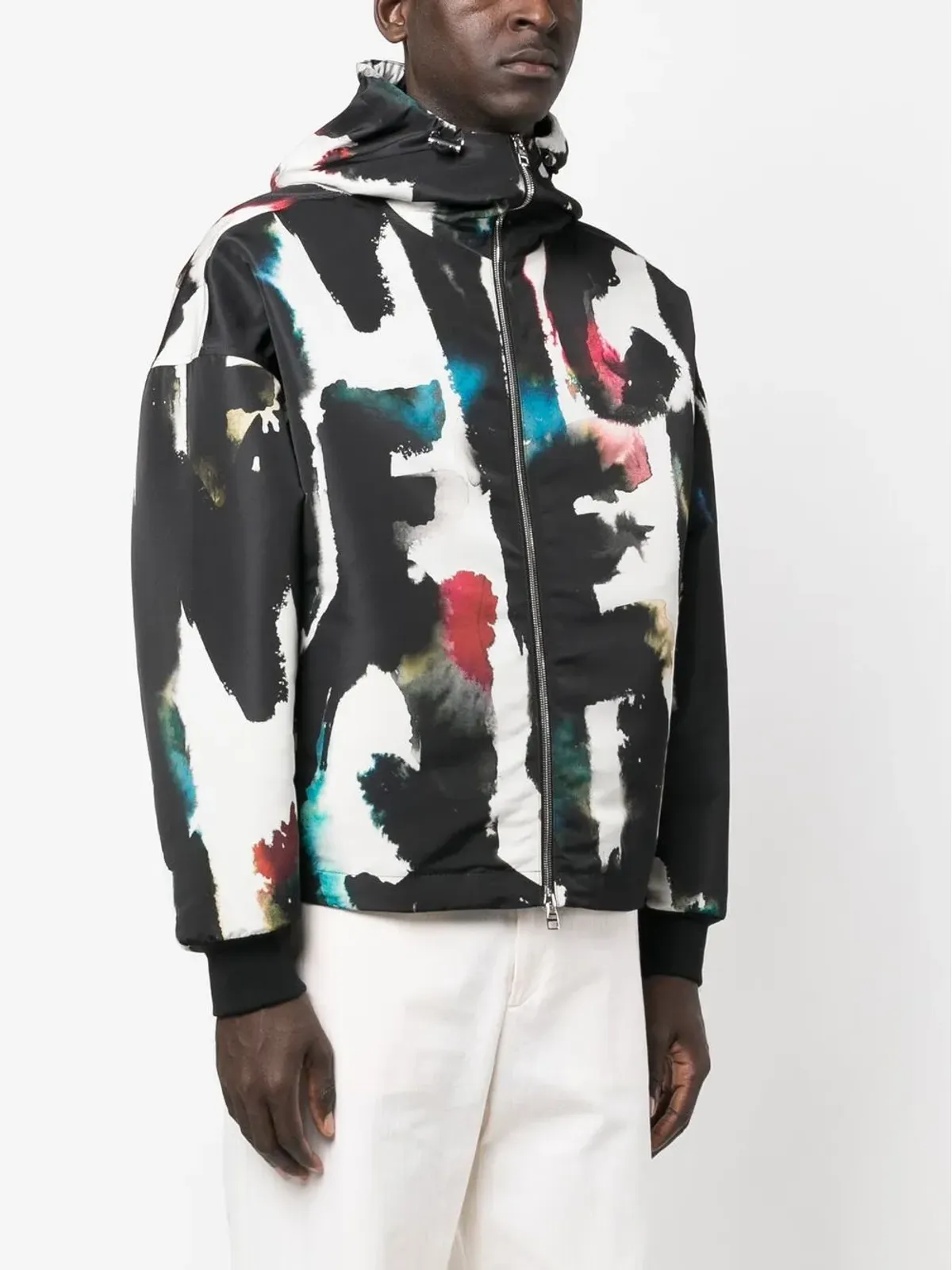 Alexander McQueen グラフィティプリント フード付きウィンドブレーカー - 画像3
