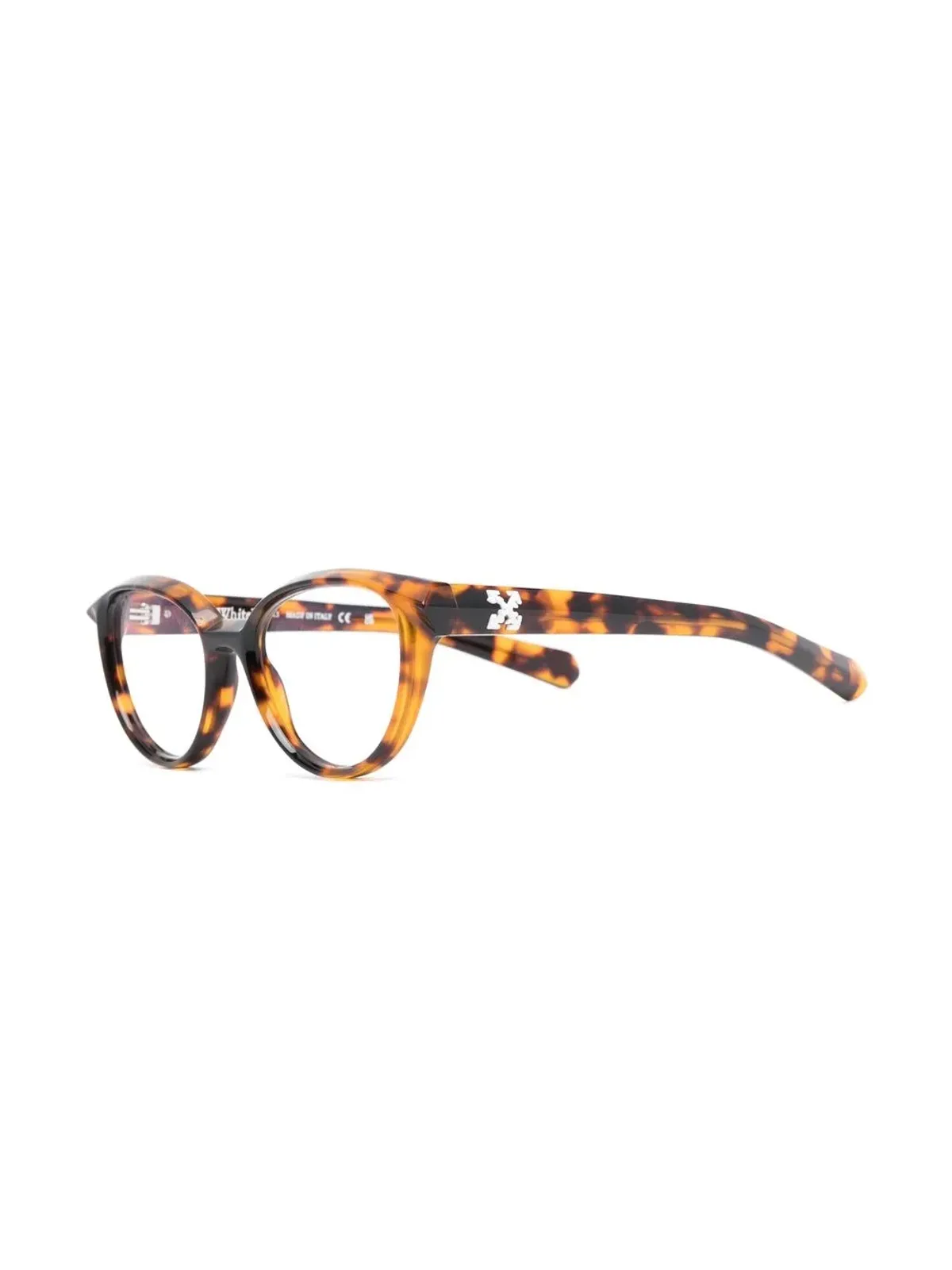 Off-White Eyewear 丸形フレーム眼鏡 ブラウン - 画像2