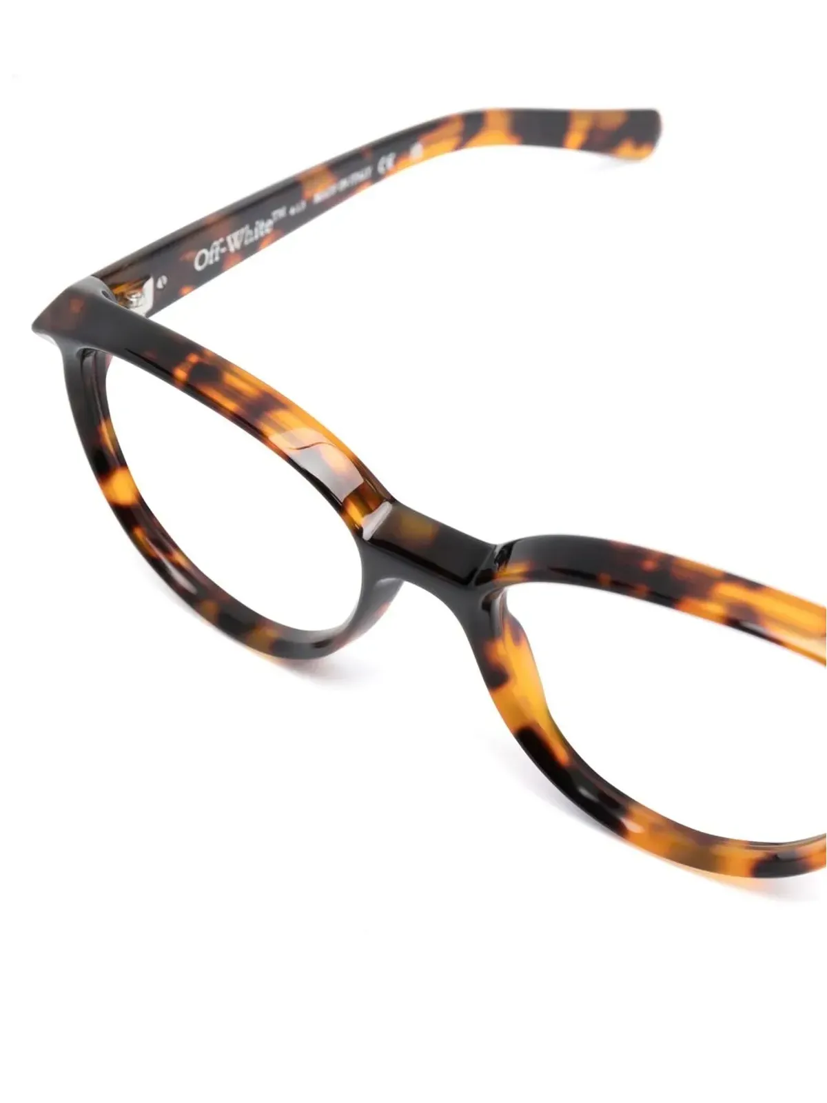 Off-White Eyewear 丸形フレーム眼鏡 ブラウン - 画像3