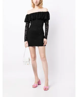 Caroline Constas アレッシア オフショルダードレス ブラック - サムネイル2