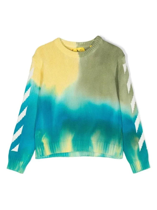 Off-White Kids Off-White Kids タイダイ柄コットンジャンパー - イエローの商品画像