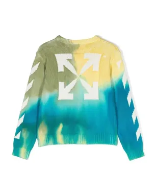 Off-White Kids タイダイ柄コットンジャンパー - イエロー - サムネイル2