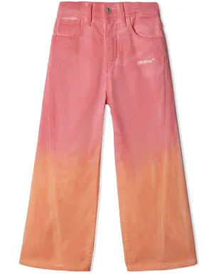 Off-White Kids ヘルベチカ フェード加工 ワイドレッグ トラウザー - ピンク - サムネイル1