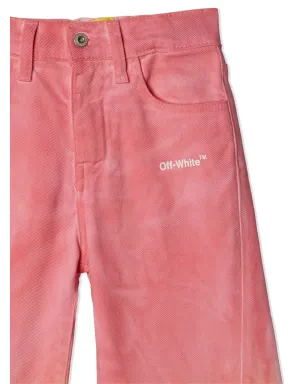 Off-White Kids ヘルベチカ フェード加工 ワイドレッグ トラウザー - ピンク - サムネイル4