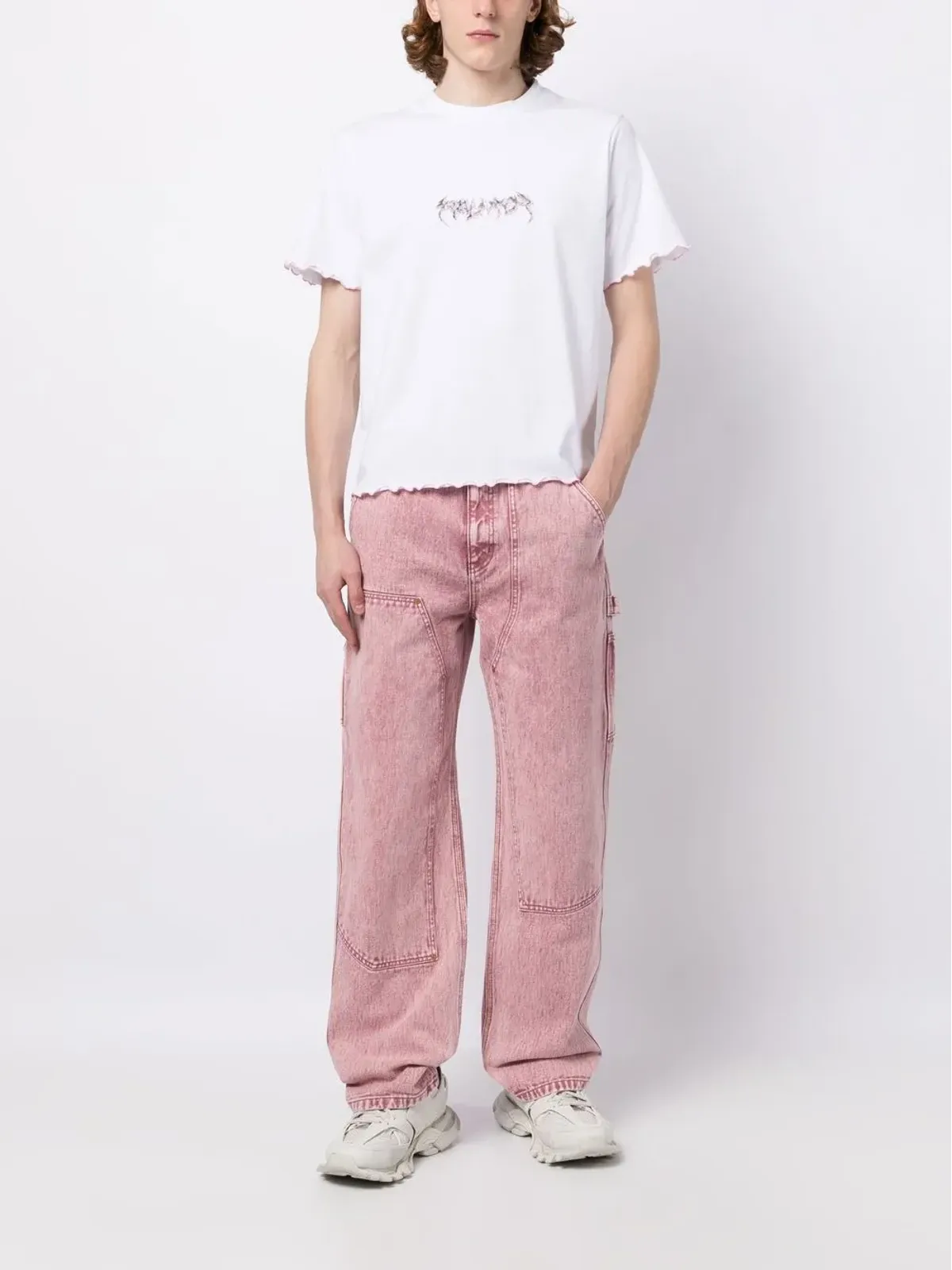 Palmer ロゴプリント フリュートヘム Tシャツ - 画像2