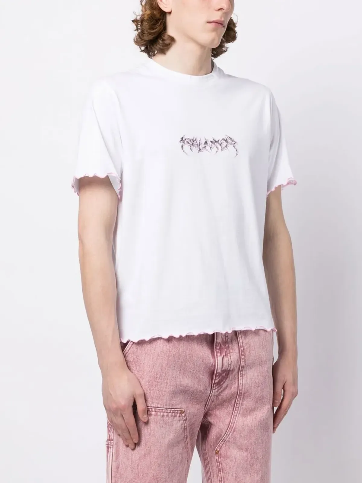 Palmer ロゴプリント フリュートヘム Tシャツ - 画像4