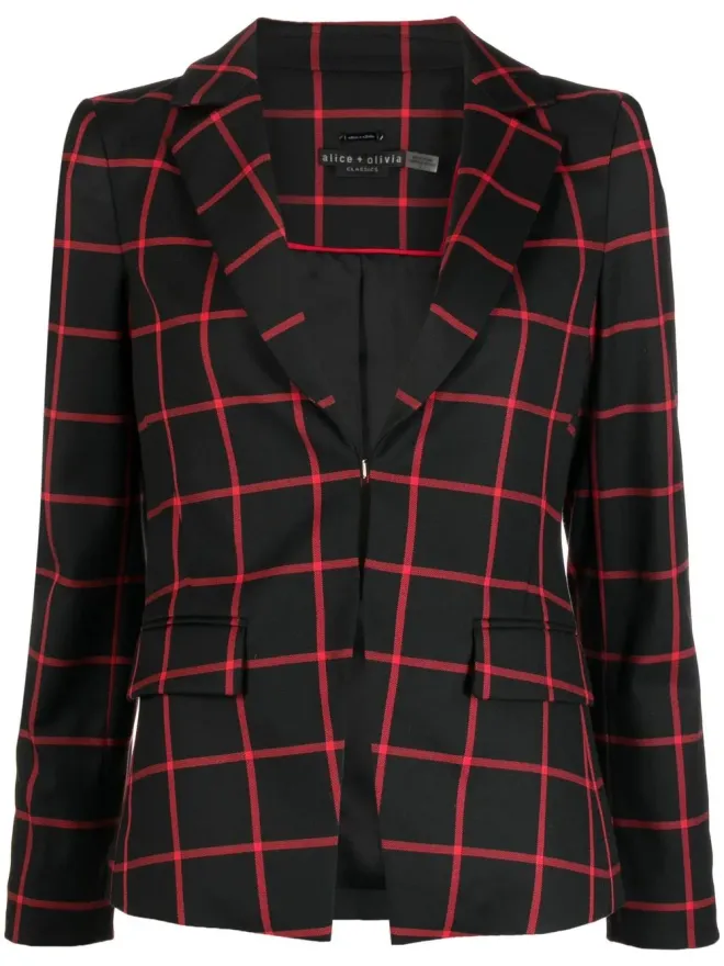 Alice + Olivia alice + olivia Mya グリッド柄ブレザーの商品画像