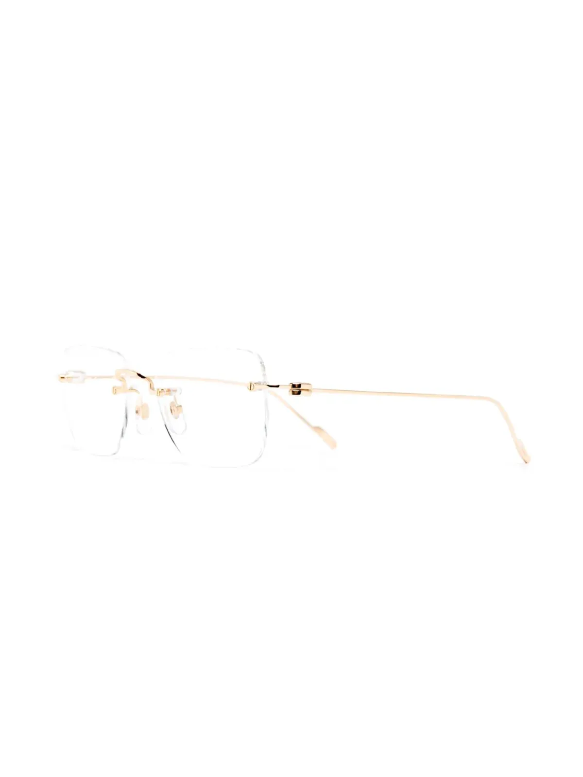 Cartier Eyewear 18kt gold Double C Décor square optical glasses - Neutrals - 画像2