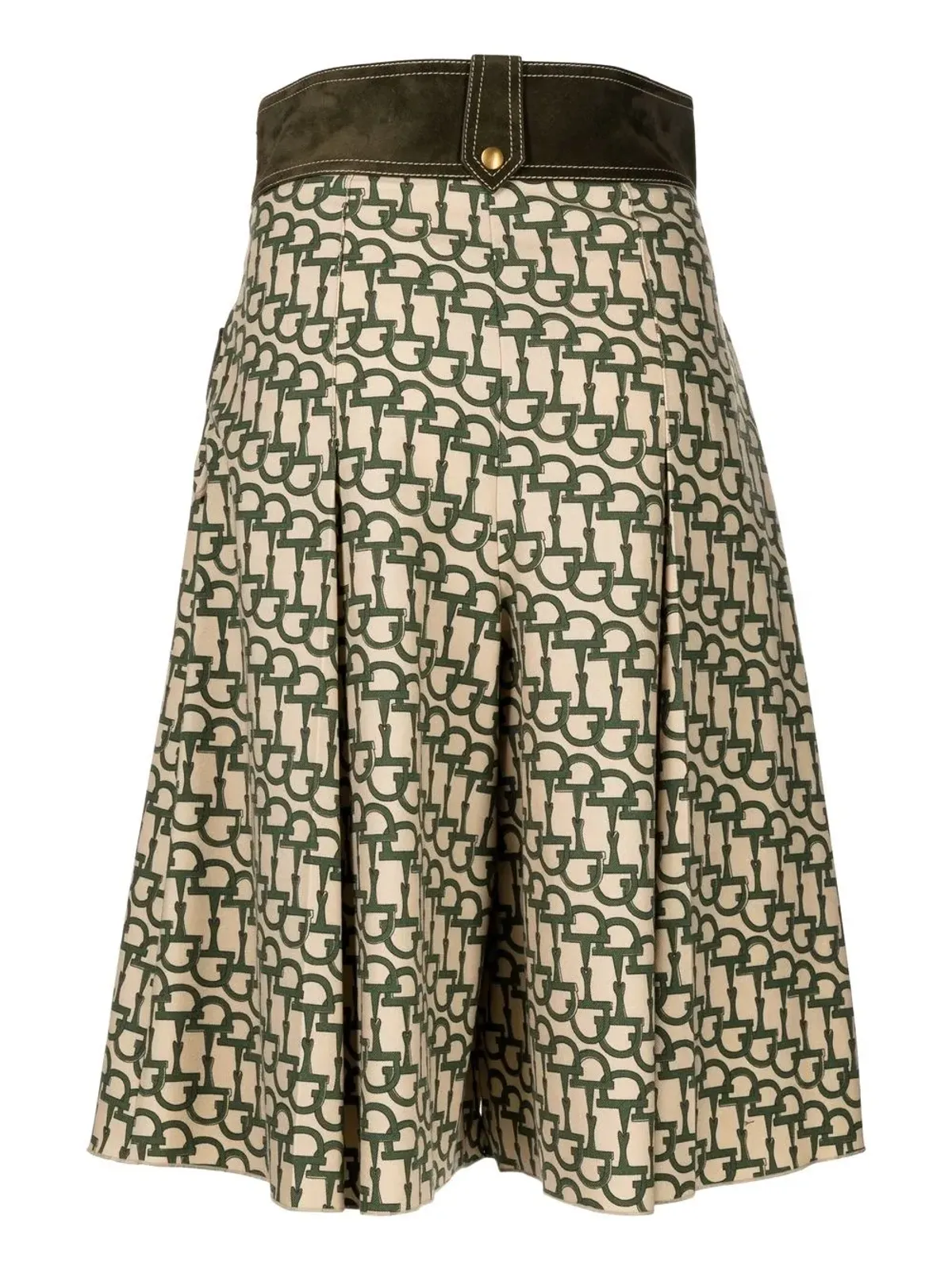Gucci Pre-Owned ホースビット柄のワイドレッグショーツ - Brown - 画像2