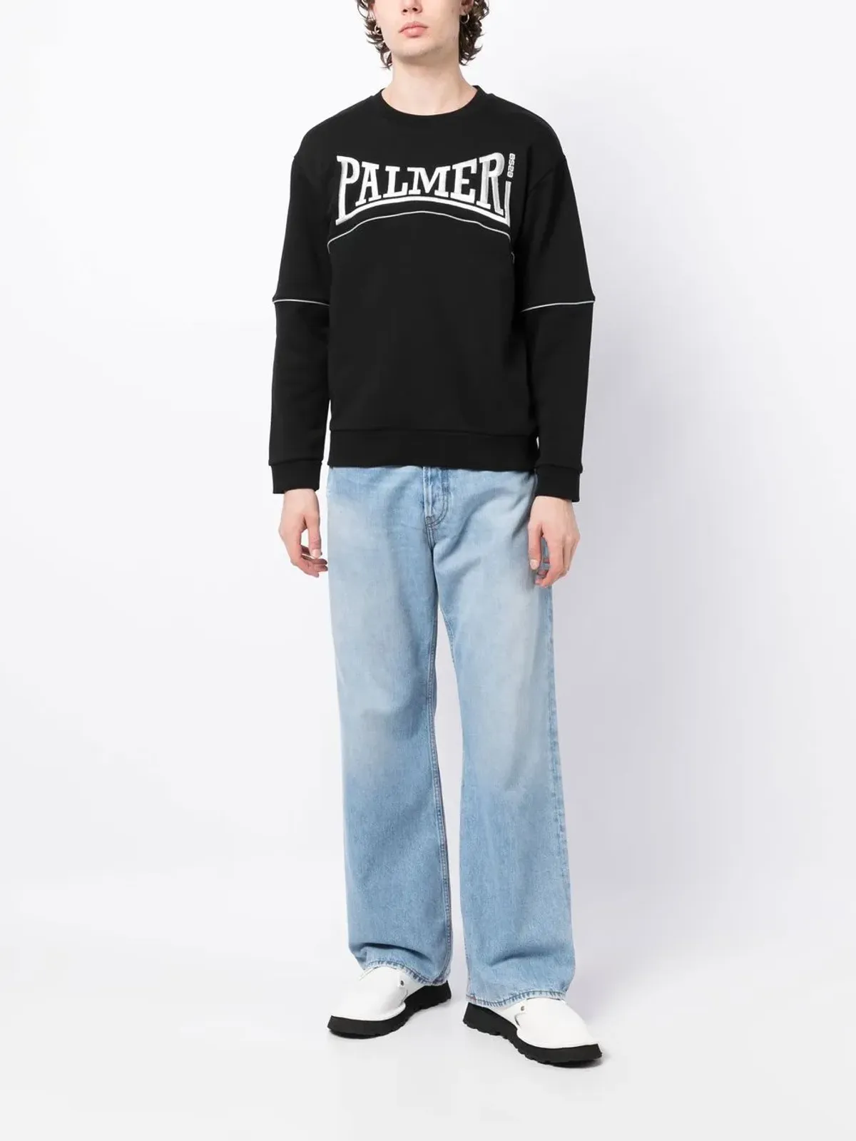 Palmer ロゴ刺繍 オーガニックコットン スウェットシャツ ブラック - 画像2